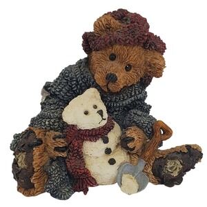 Boyds Bears & Friends Elliot & Snowbeary 1994 Figurine 2242 Winter Bear Snowman